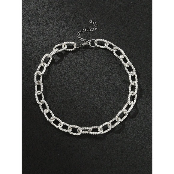 Minimalist chunky silver Chain Necklace - Picture 1 of 10